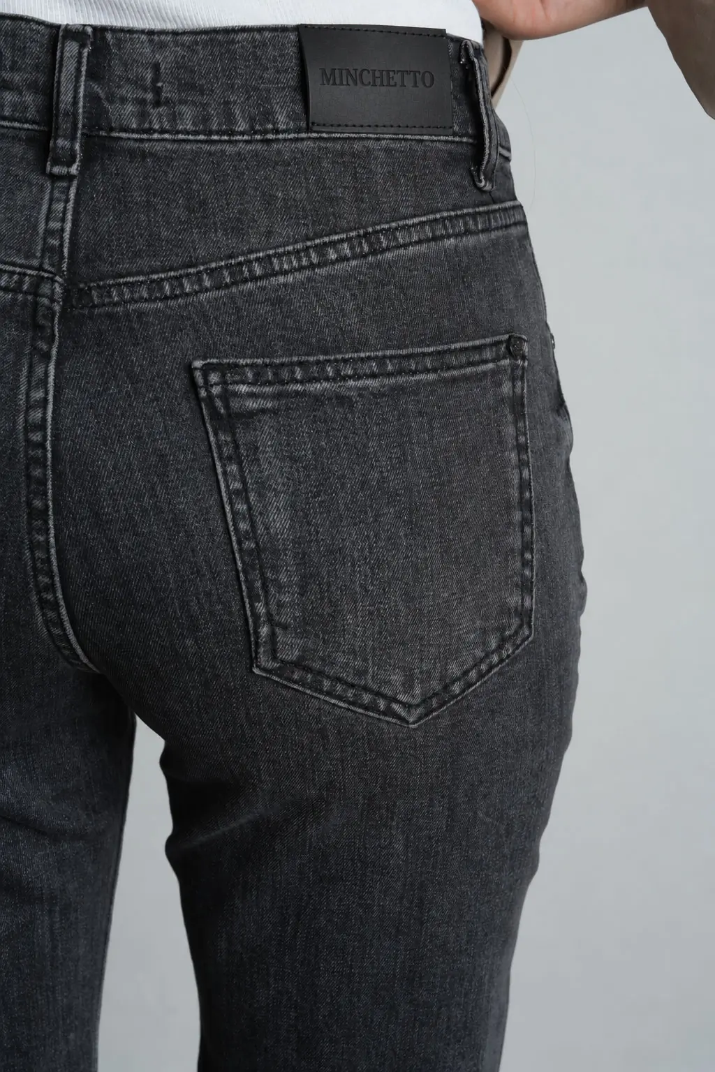 Antrasit Straight Fit Normal Bel Likralı Kadın Jean Pantolon