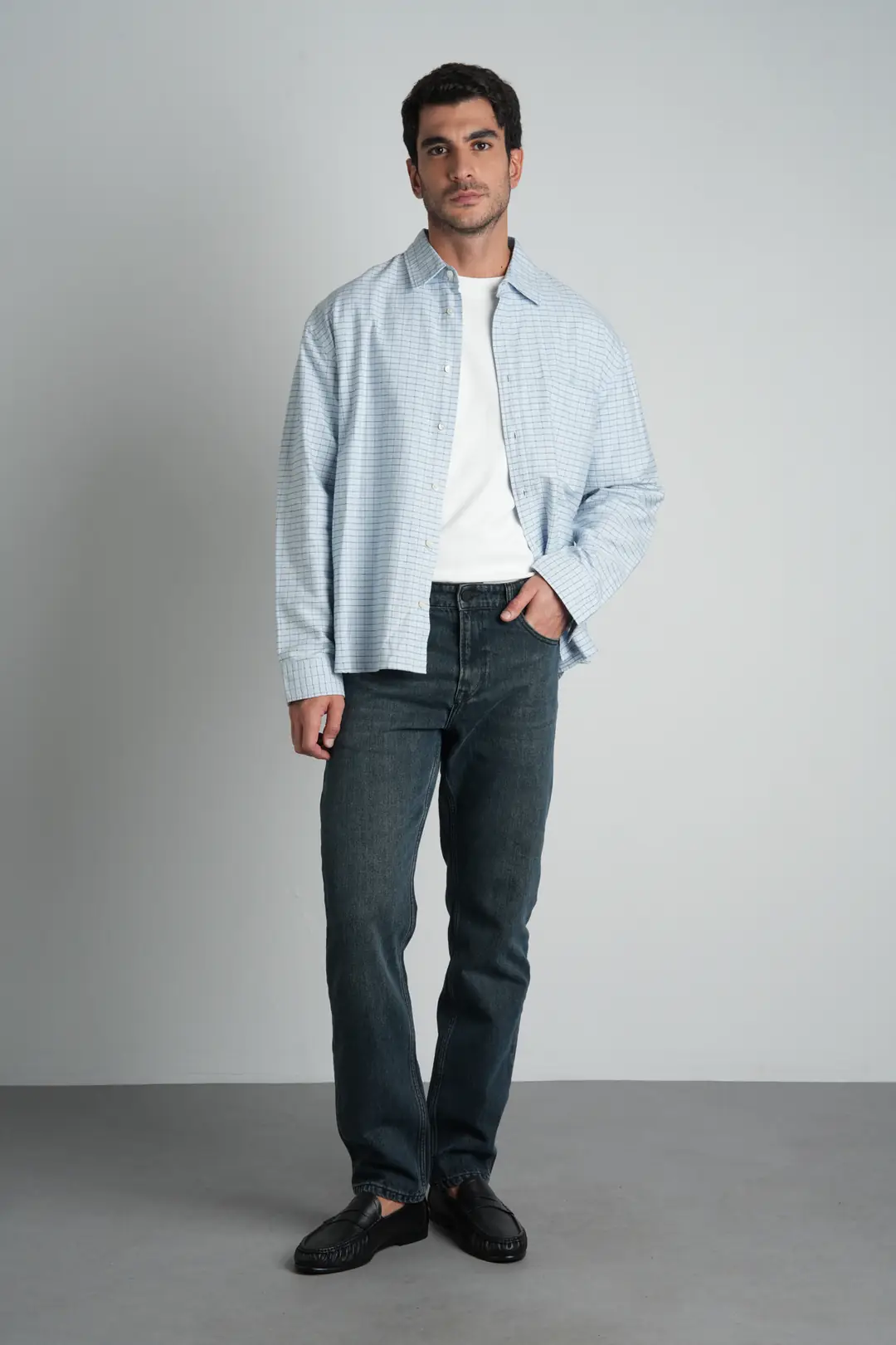 Ürün görseli: Mavi Kahverengi Straight Fit Normal Bel Pamuklu Erkek Jean Pantolon