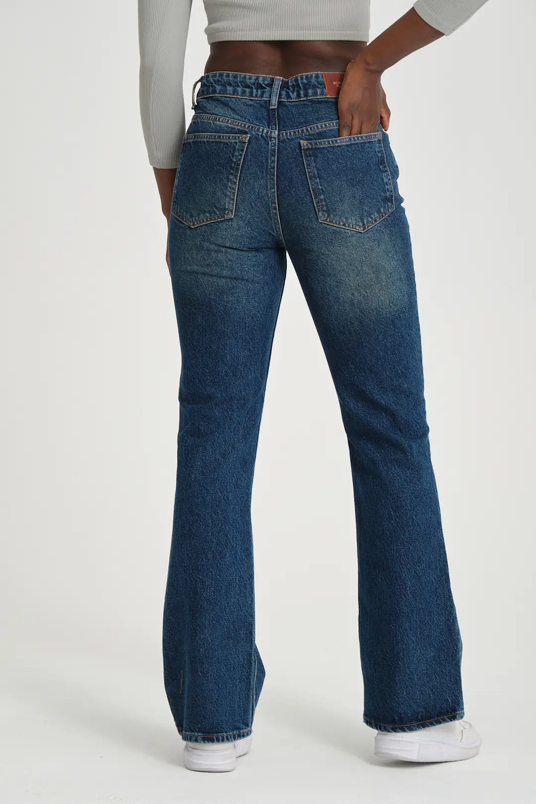 Flare Kadın Mavi Normal Bel 5 Cep Denim Jean Kot Pantolon