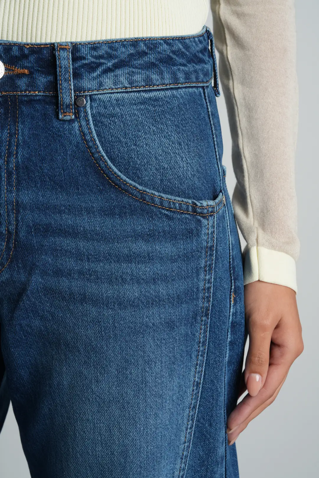 Mavi Balloon Fit Normal Bel Pamuklu Kadın Jean Pantolon