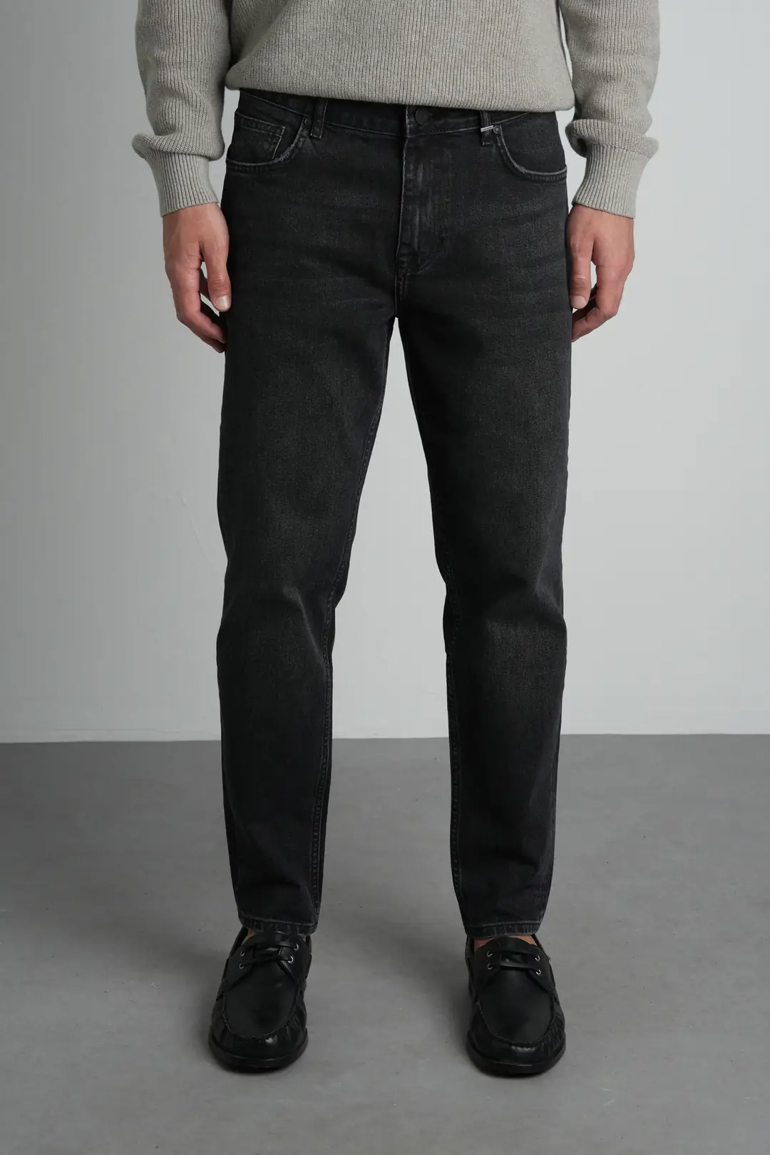 Antrasit Tapered Fit Normal Bel Likralı Erkek Jean Pantolon