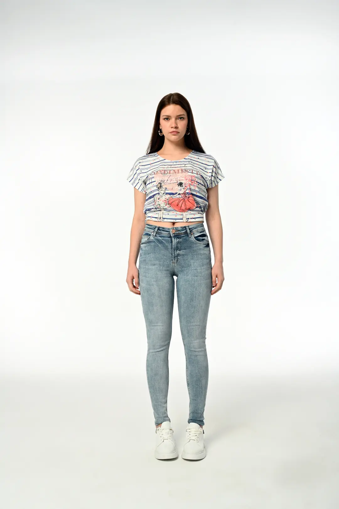 Ürün görseli: 6007 - Kadın Skinny Fit Yüksek Bel Dar Paça Jean
