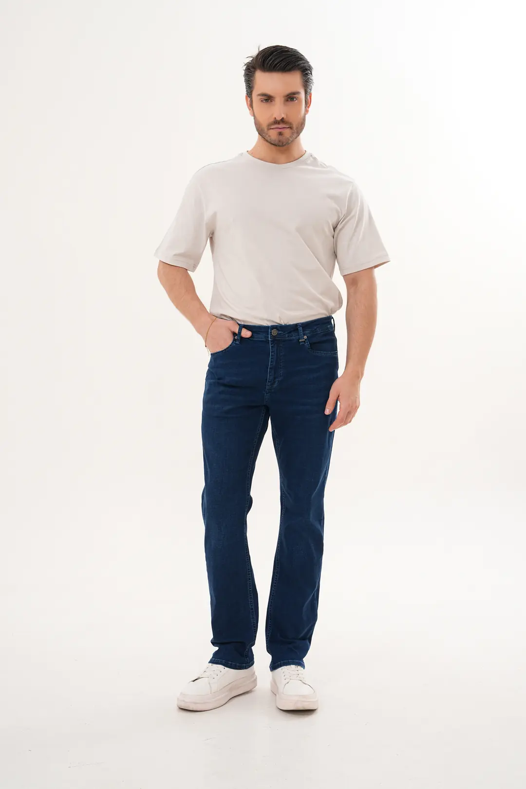 7151 - Erkek Normal Bel Straight Fit Boru Paça Jean Pantolon