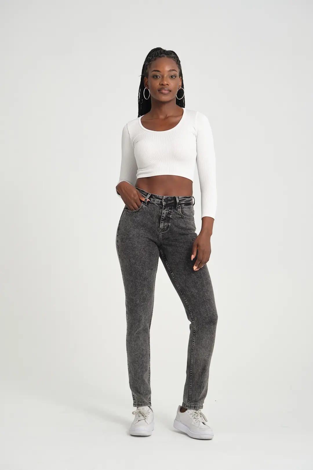 Ürün görseli: Slim D245 Günlük Kadın Mom Strech Jean Normal Bel Traditional 5 Cep Kot Pantolon