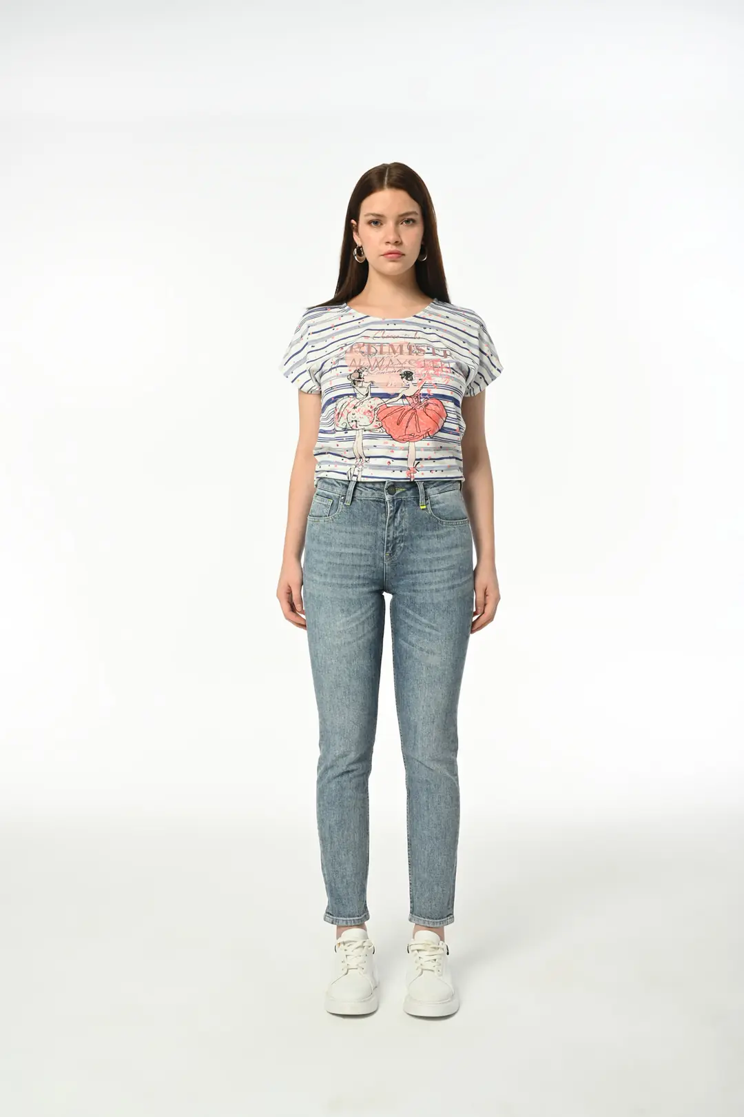Mom D275 Günlük Kadın Mom Strech Jean Normal Bel Traditional 5 Cep Denim Pantolon