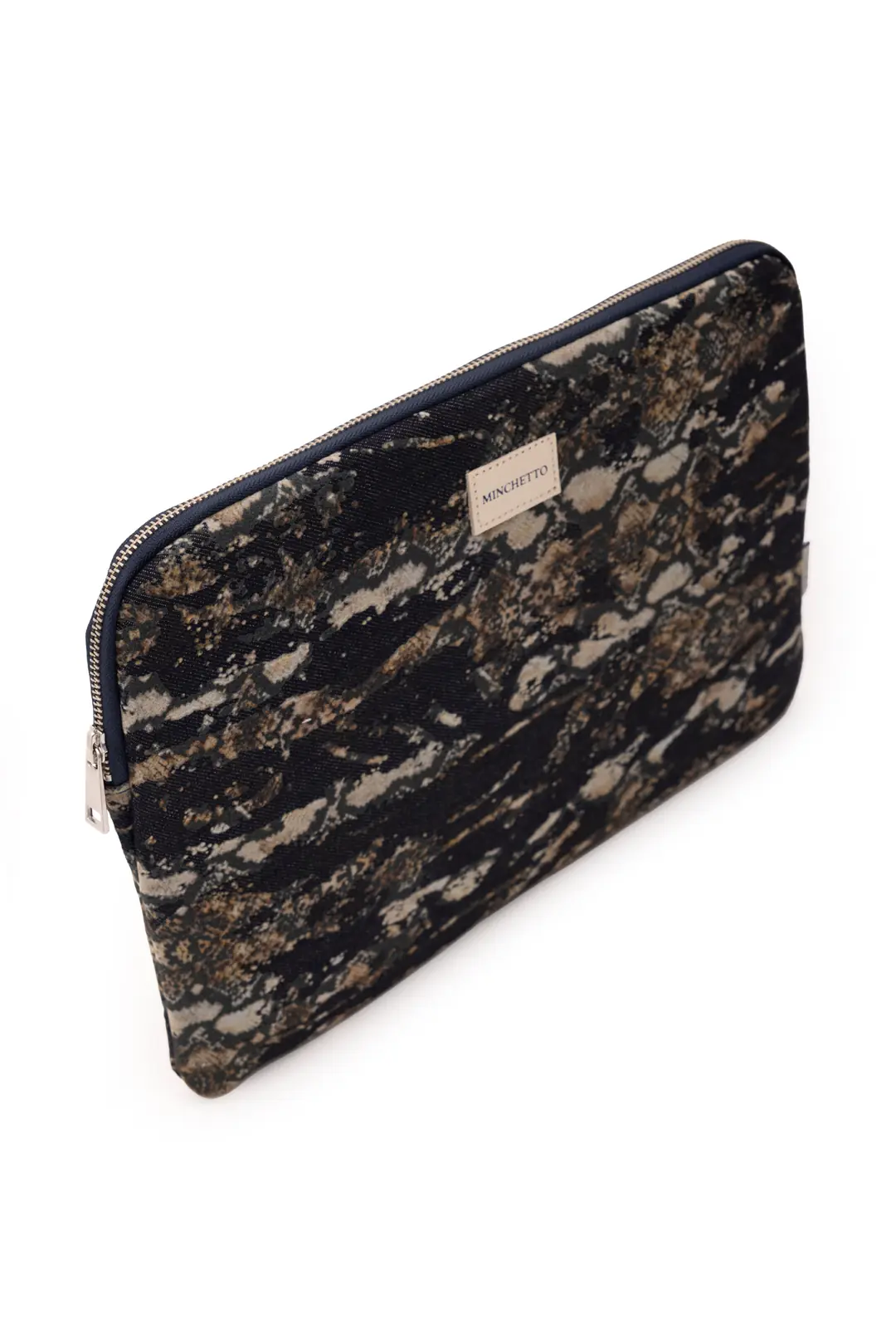 Forte 13-14 İnç Mavi Yılan Desenli Denim Laptop Kılıfı