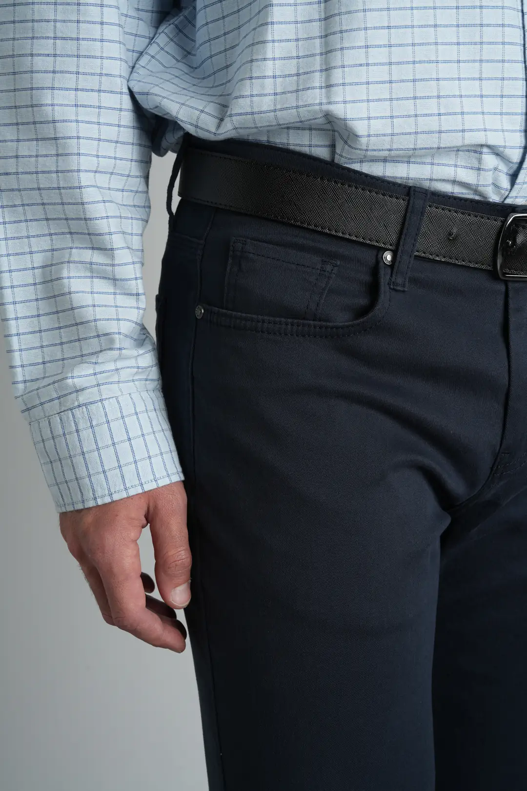 Lacivert Straight Fit Normal Bel Likralı Erkek Gabardin Pantolon