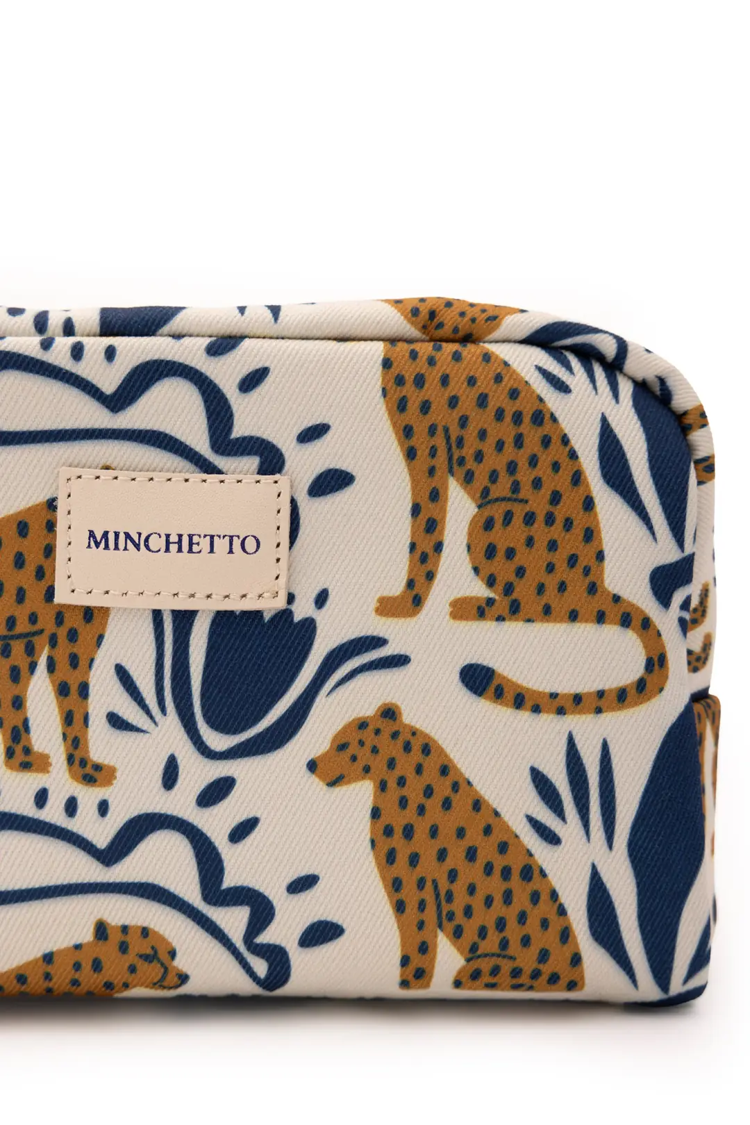 Minchetto Trio – Safari Leopar Desenli Çanta, 13-14 İnç Laptop Kılıfı ve Makyaj Çanta Seti
