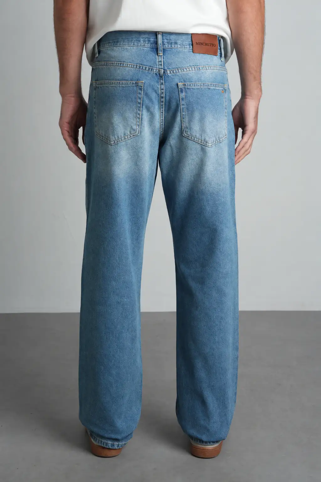 7021 - Açık Mavi Baggy Fit Normal Bel Geniş Paça  Erkek Jean Pantolon