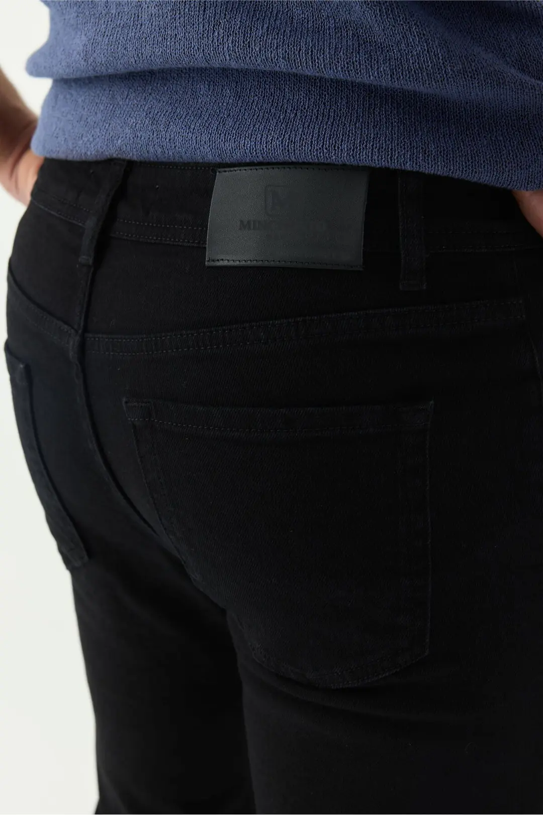 Slim Tapered Erkek Siyah Normal Bel 5 Cep Denim Jean Kot Pantolon