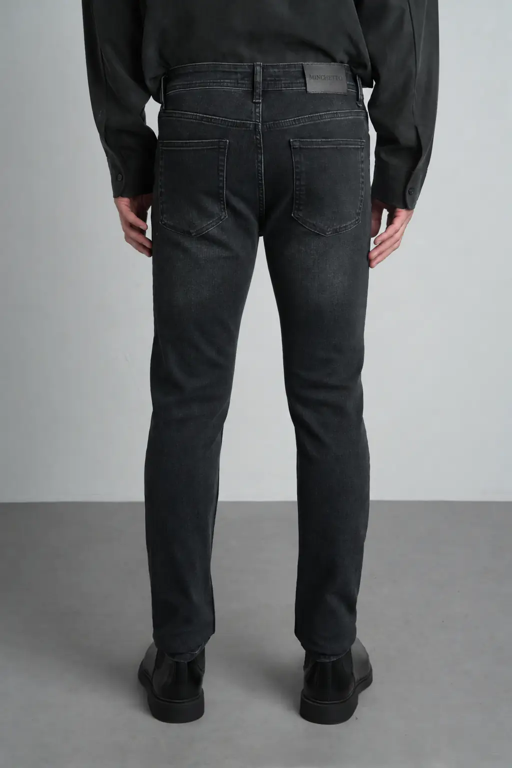 Antrasit Slim Fit Normal Bel Likralı Erkek Jean Pantolon