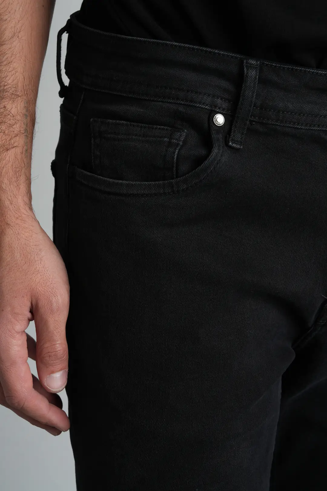 Siyah Straight Fit Normal Bel Likralı Erkek Jean Pantolon