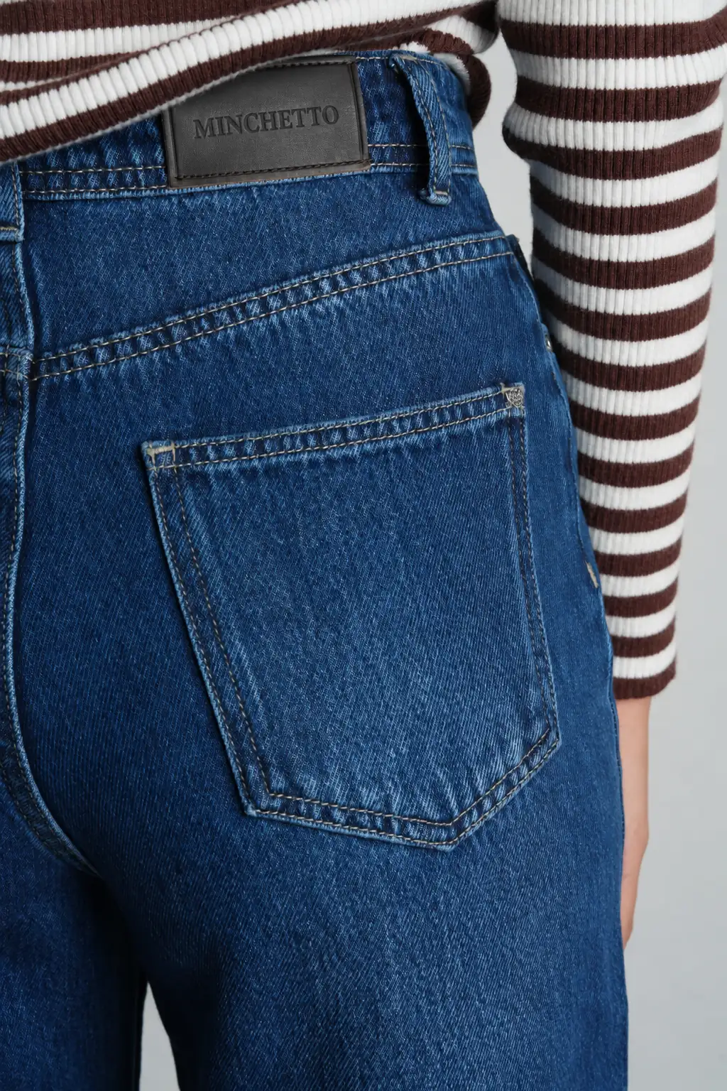 Mavi Wide Leg Yüksek Bel Pamuklu Kadın Jean Pantolon