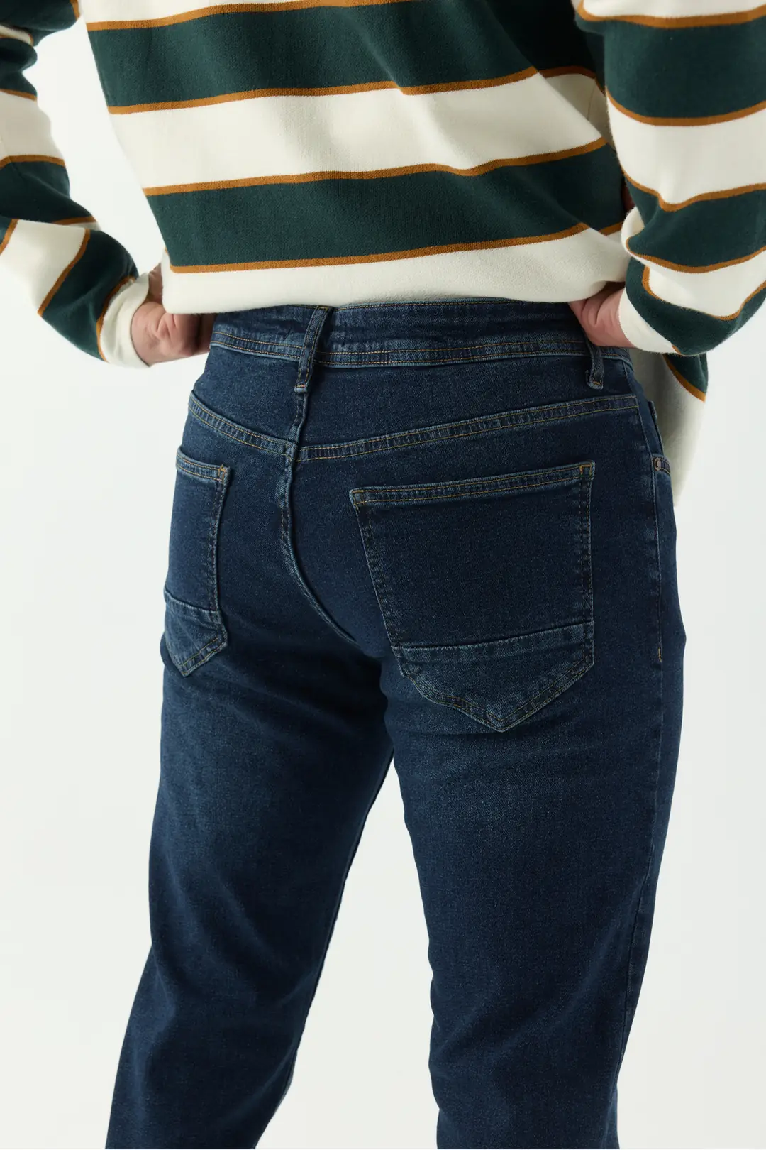 Straight Erkek Mavi 5 Cep Denim Jean Kot Pantolon