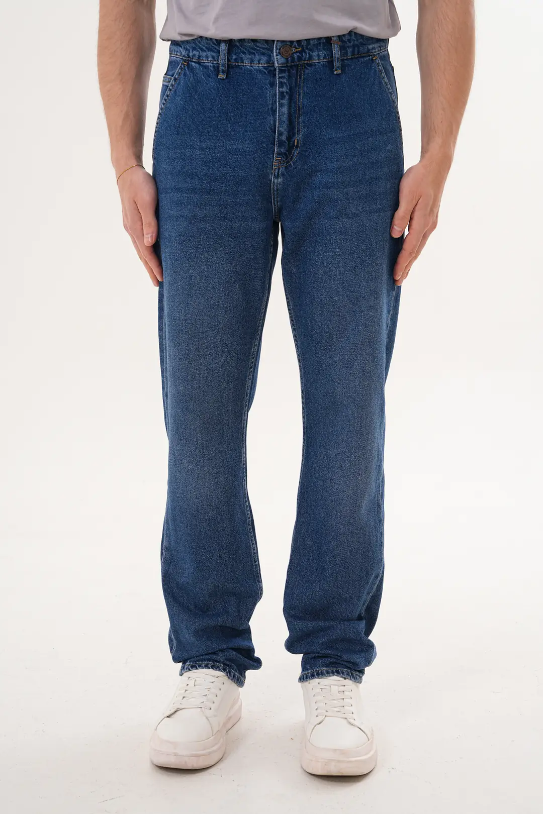 7017 - Erkek Normal Bel Straight Geniş Paça Jean Pantolon