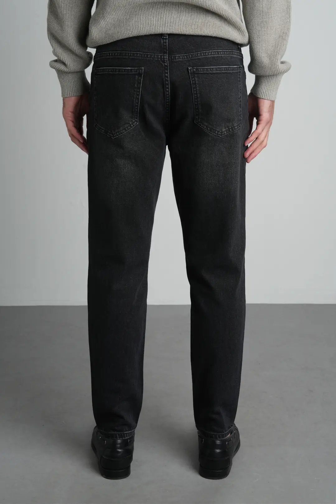 Antrasit Tapered Fit Normal Bel Likralı Erkek Jean Pantolon