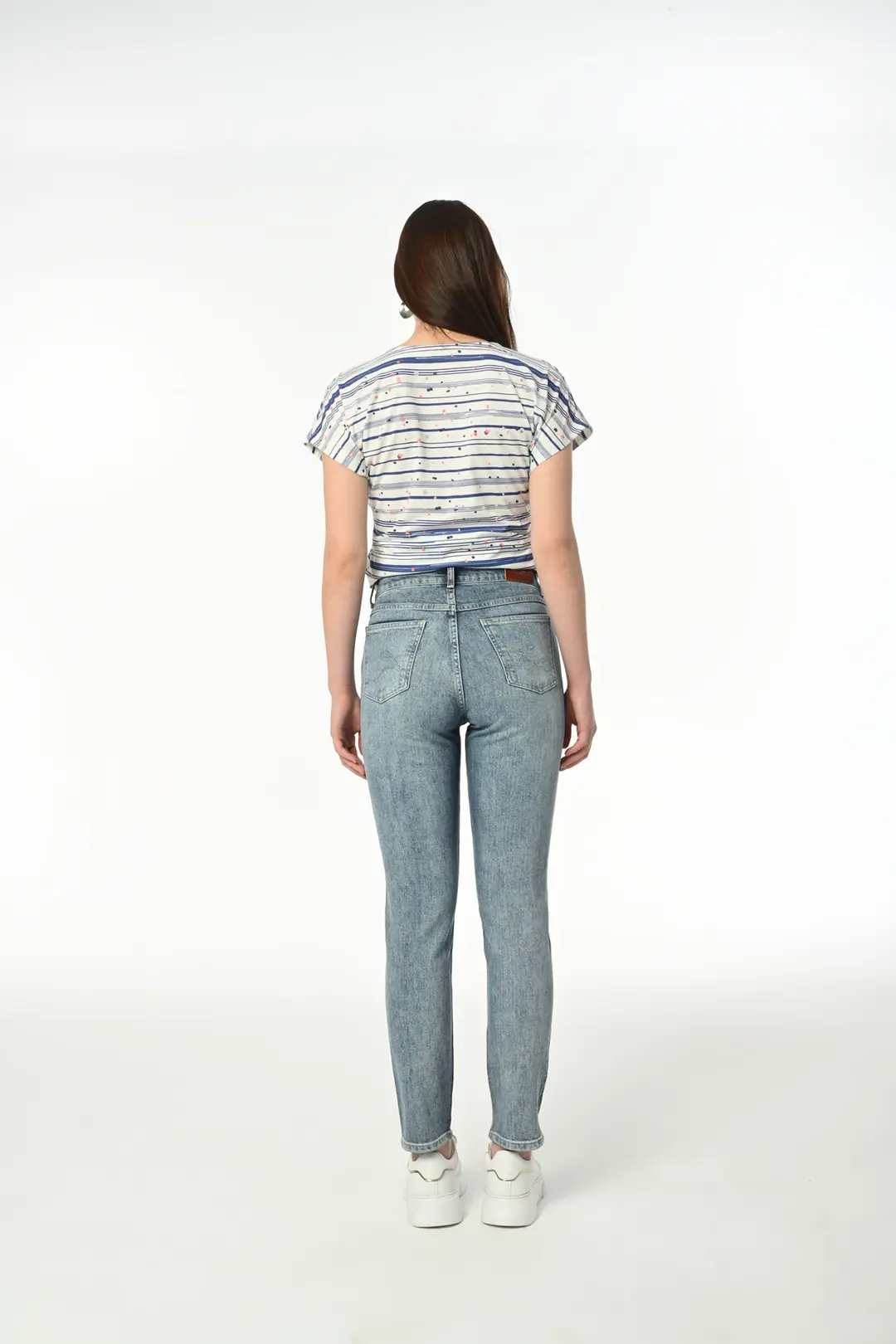 Mom D275 Günlük Kadın Mom Strech Jean Normal Bel Traditional 5 Cep Denim Pantolon