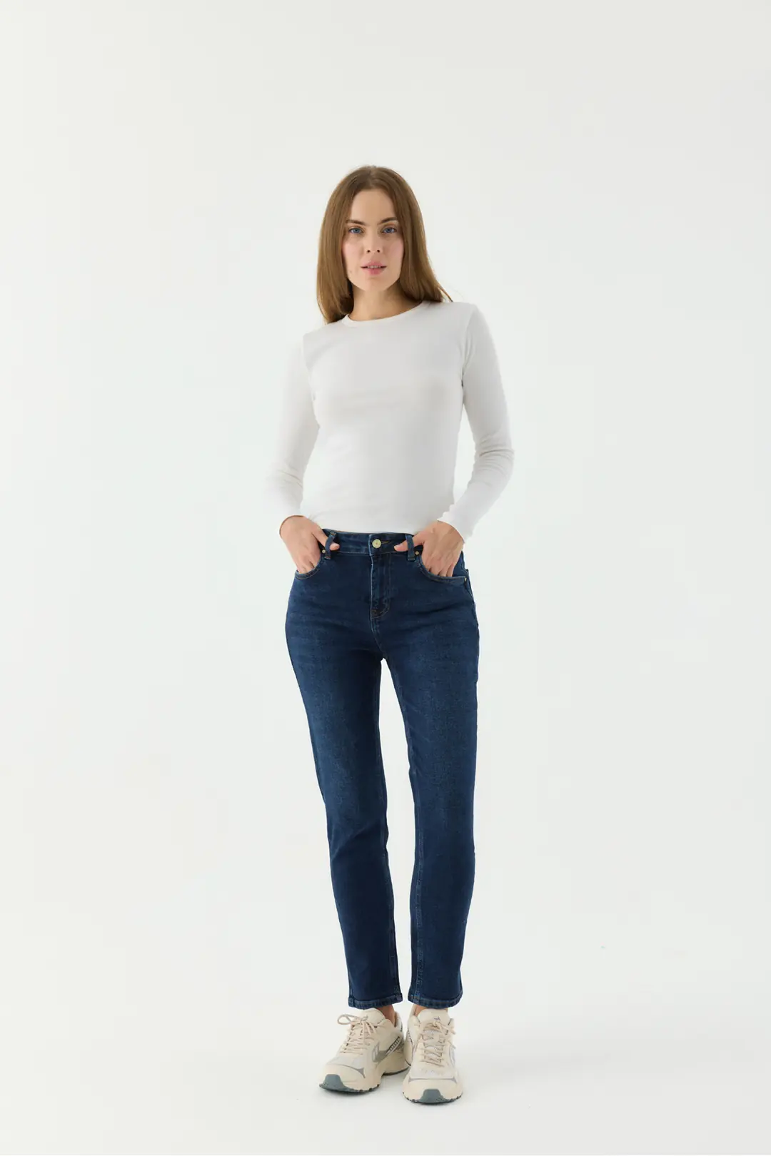 Ürün görseli: Slim MOM Günlük Kadın Strech Jean Normal Bel Traditional 5 Cep Denim Pantolon