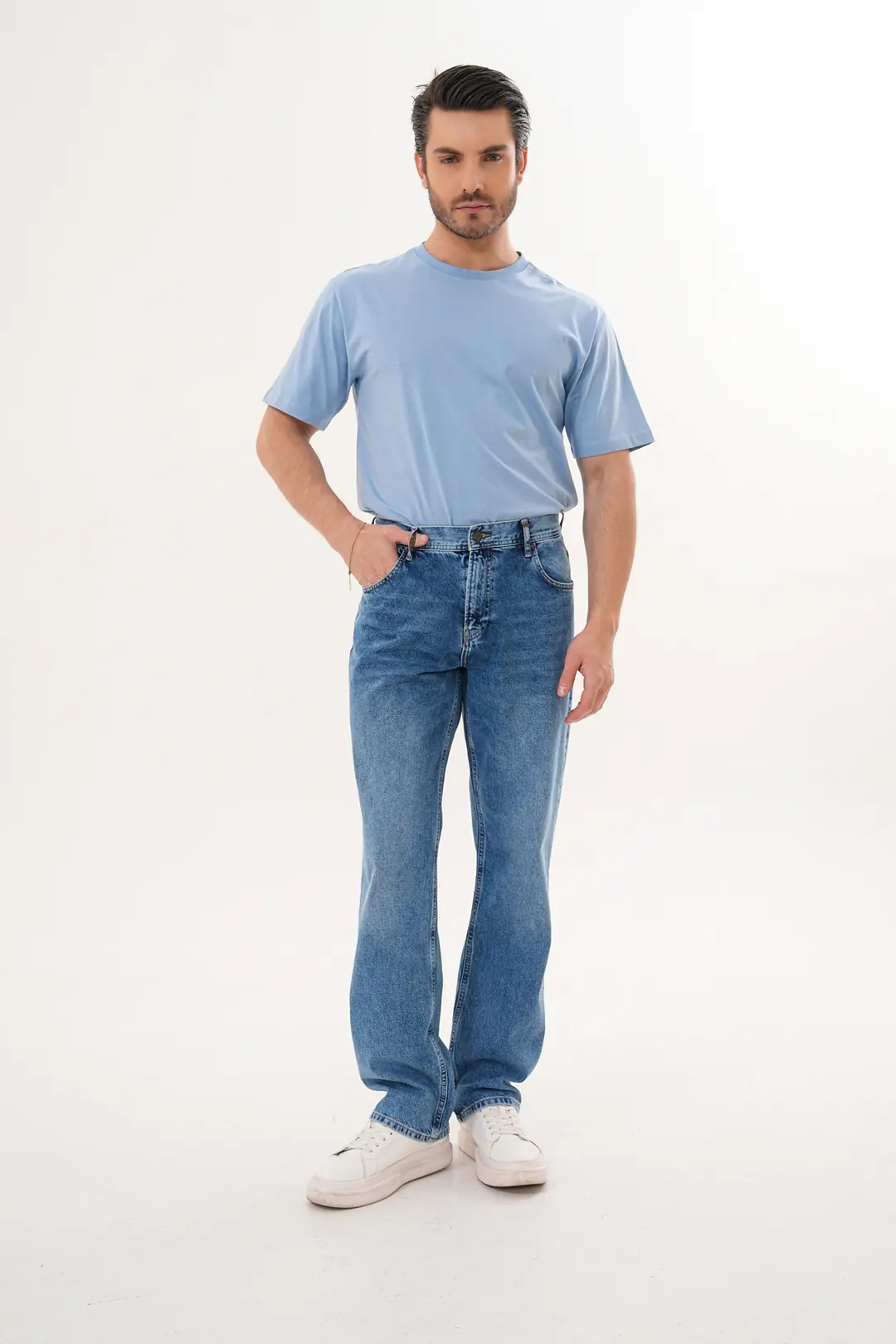 Ürün görseli: 7021 - Erkek Baggy Fit Normal Bel  Geniş Paça Jean Pantolon