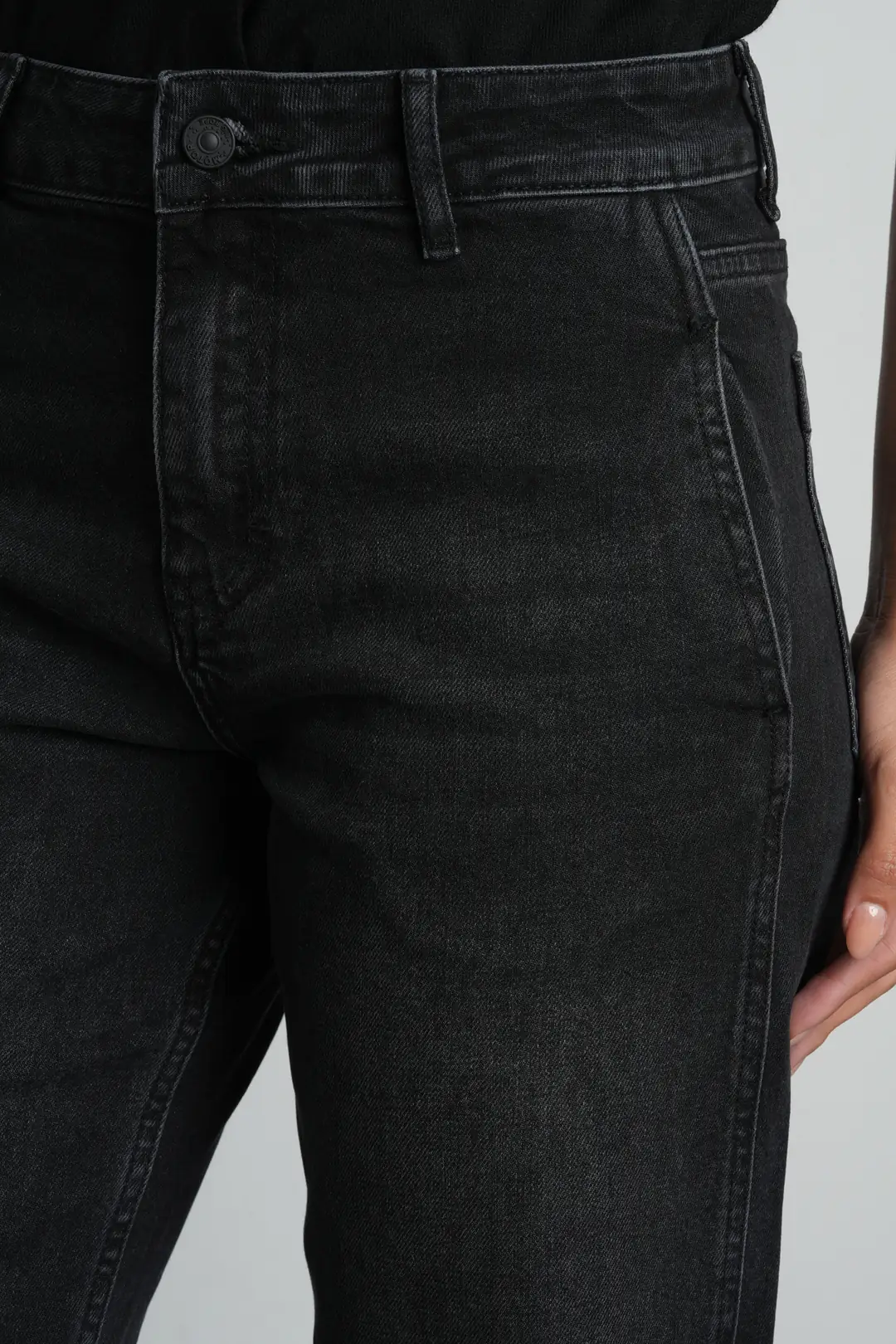Antrasit Relax Fit Normal Bel Likralı Kadın Jean Pantolon