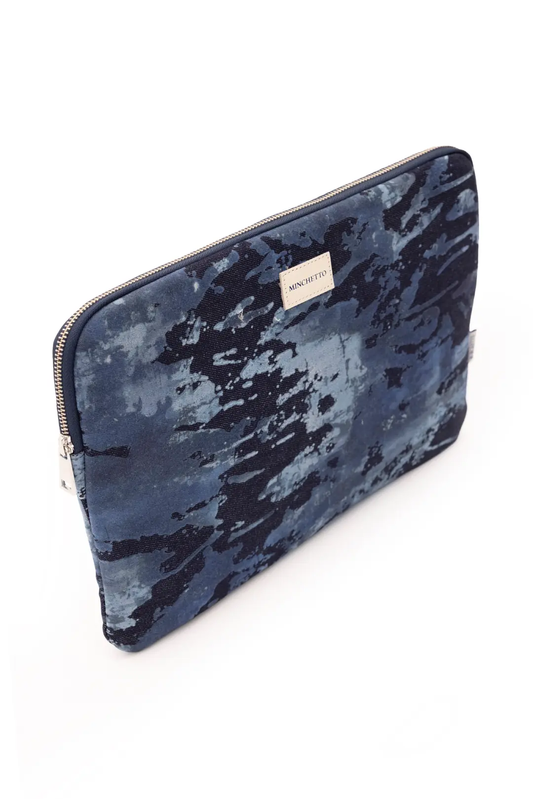 Forte 15-16 İnç Mavi Etnik Flok Baskılı Denim Laptop Kılıfı