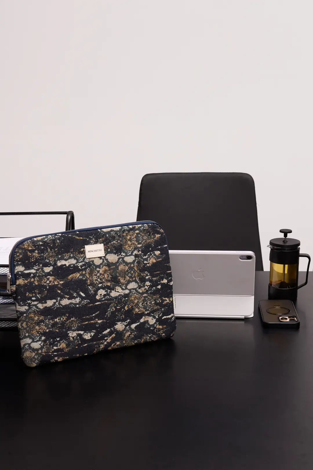 Forte 13-14 İnç Mavi Yılan Desenli Denim Laptop Kılıfı