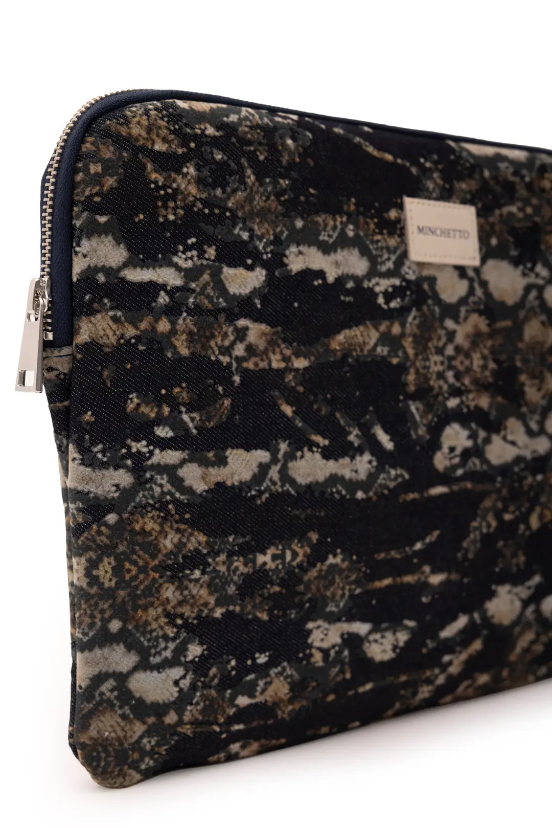 Forte 13-14 İnç Mavi Yılan Desenli Denim Laptop Kılıfı