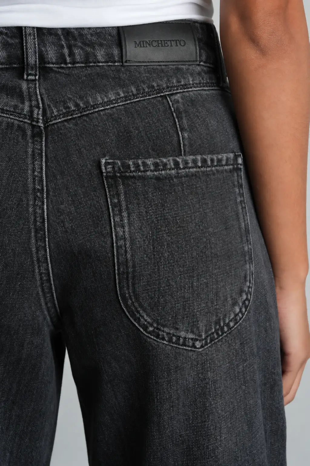 Antrasit Balloon Fit Normal Bel Pamuklu Kadın Jean Pantolon