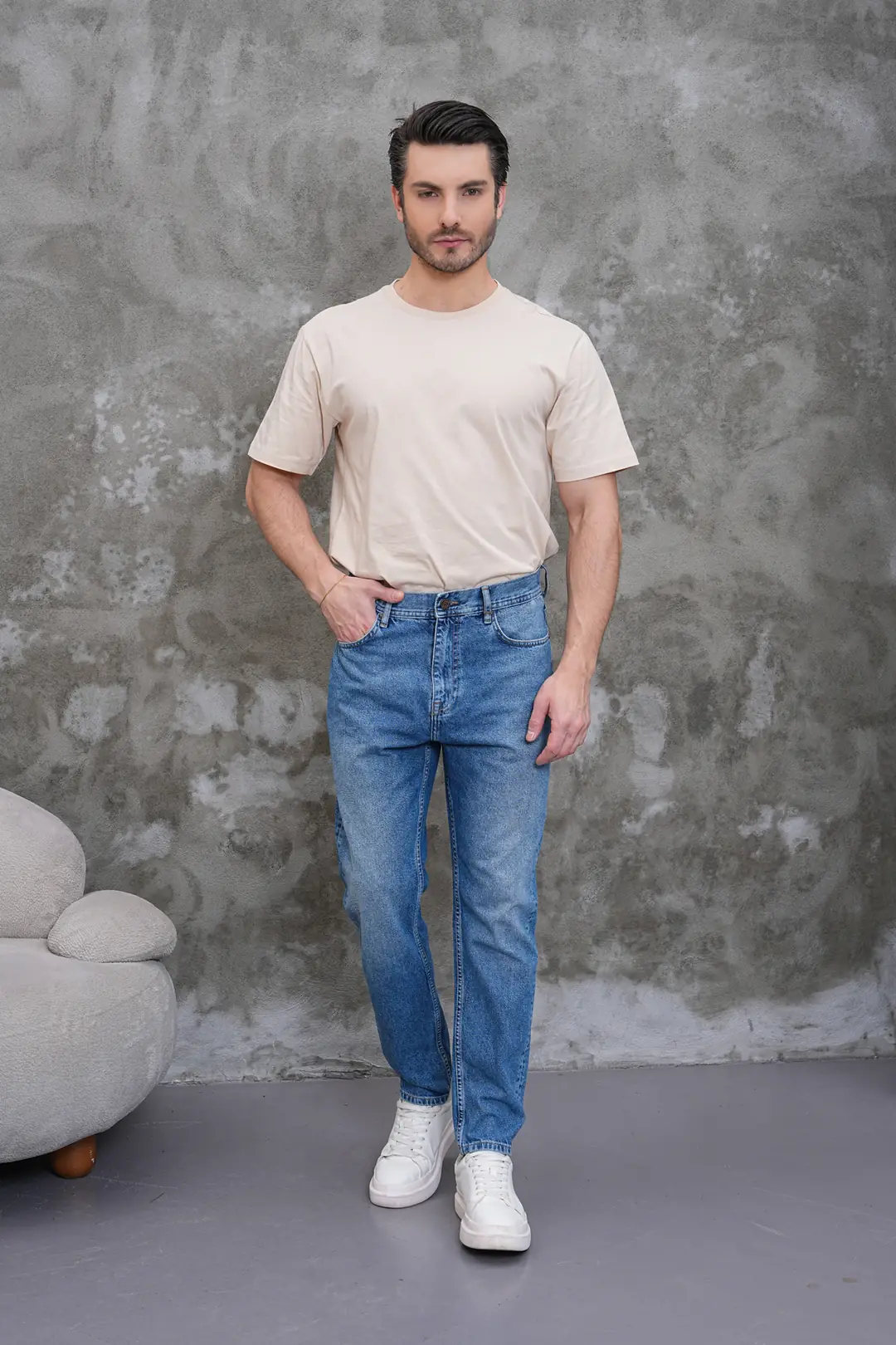 Ürün görseli: 7007 - Erkek Normal Bel Tapered Fit Jean Pantolon