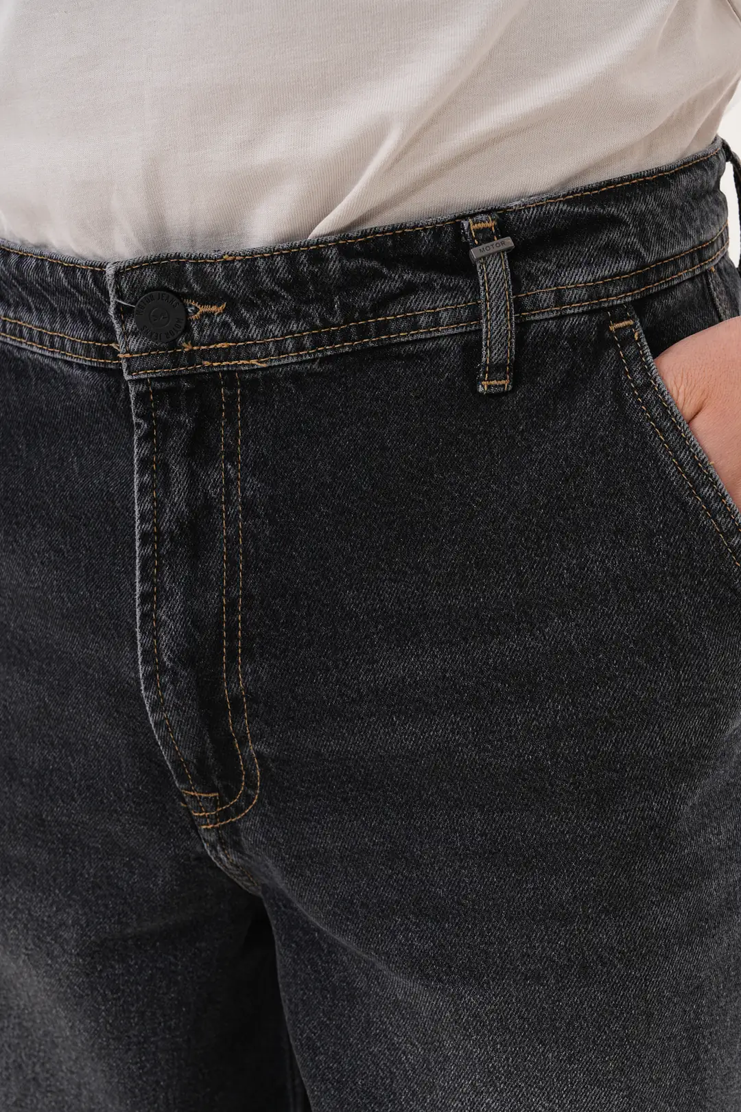 7012 - Erkek Yüksek Bel Skater Fit Geniş Paça Jean Pantolon