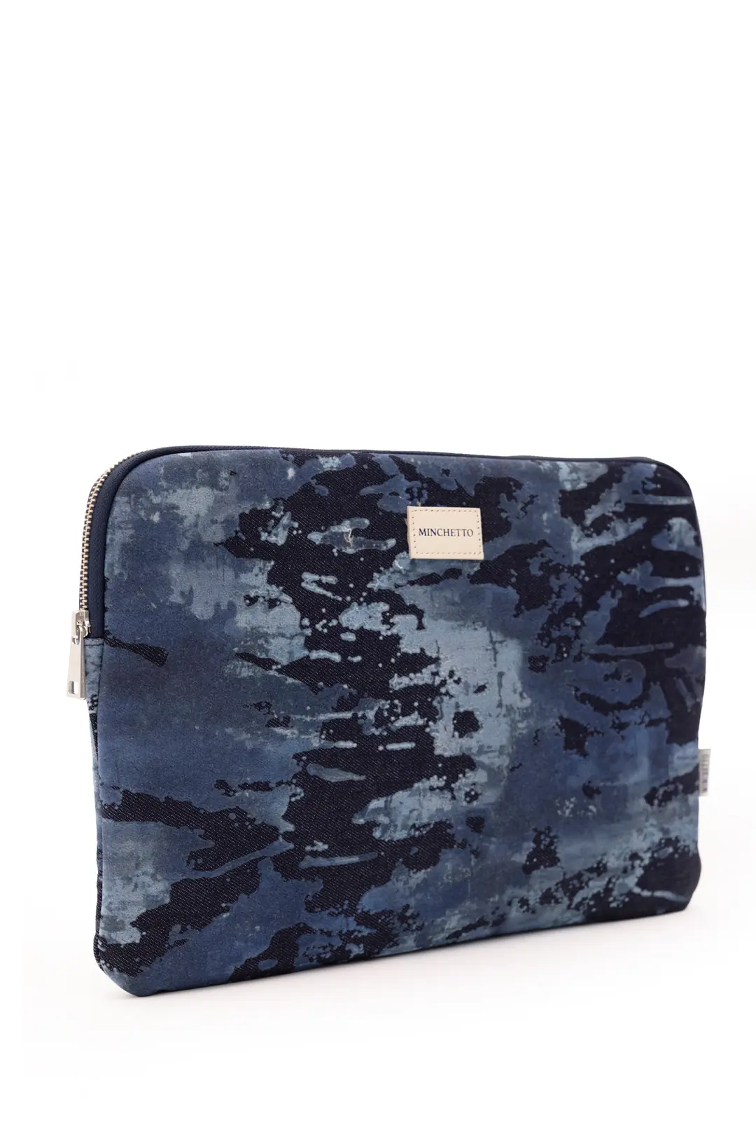 Forte 13-14 İnç Mavi Etnik Flok Baskılı Denim Laptop Kılıfı