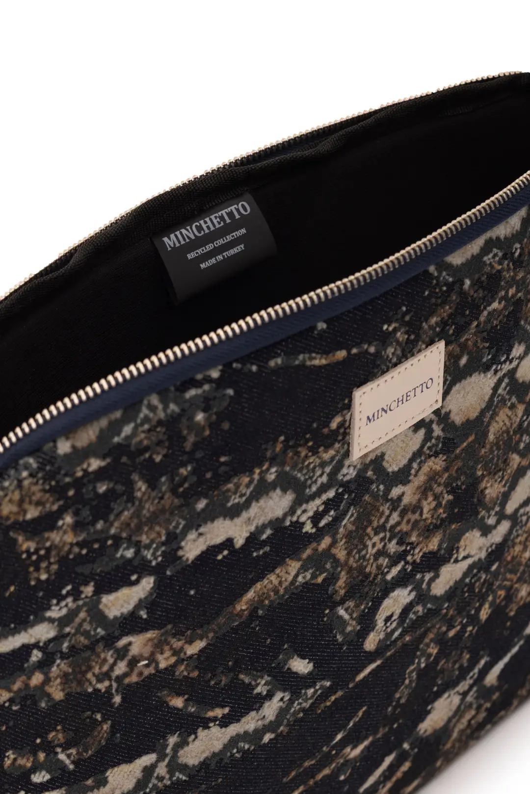 Forte 13-14 İnç Mavi Yılan Desenli Denim Laptop Kılıfı