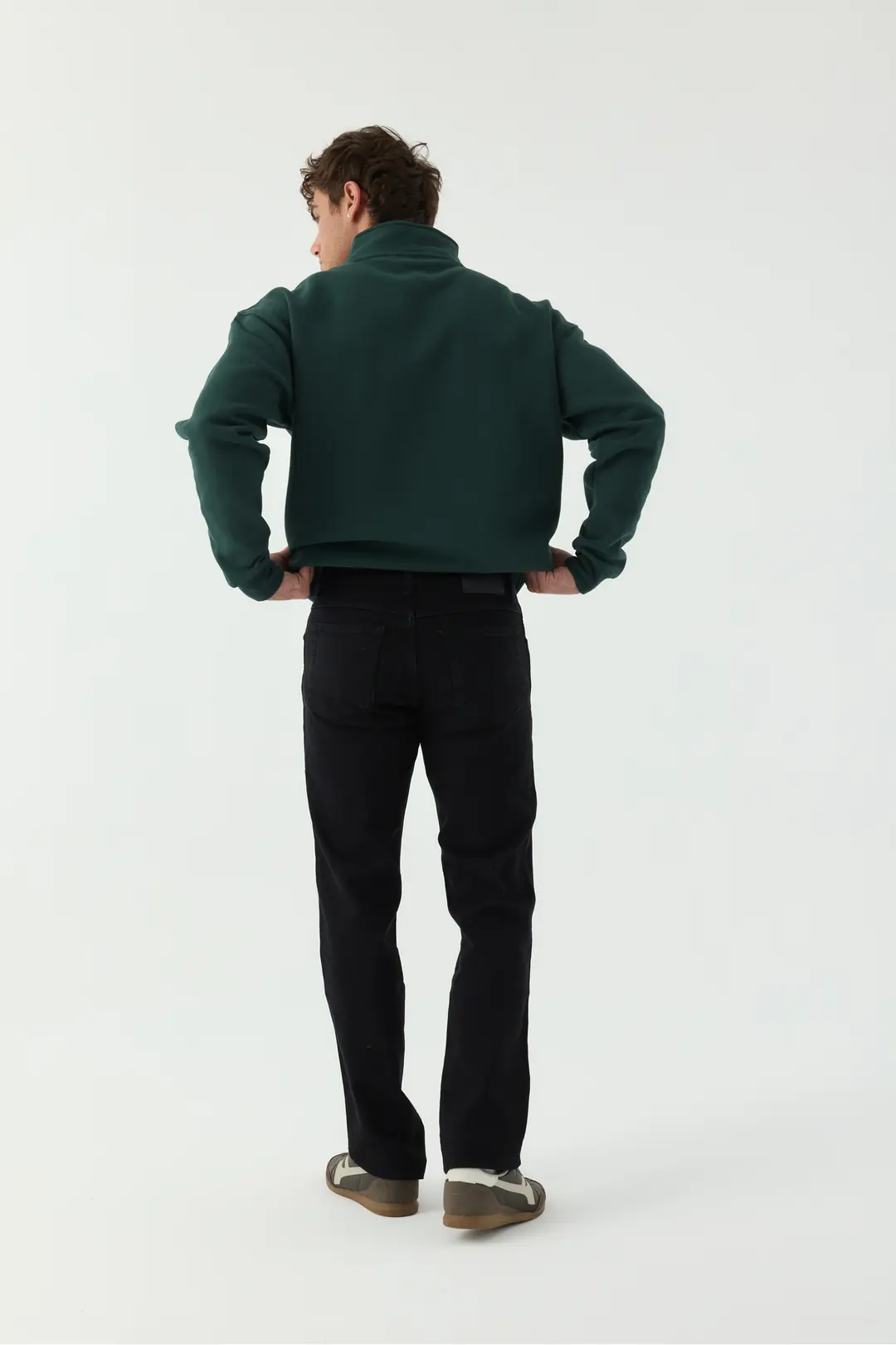 Straight Erkek Siyah Normal Bel 5 Cep Denim Jean Kot Pantolon