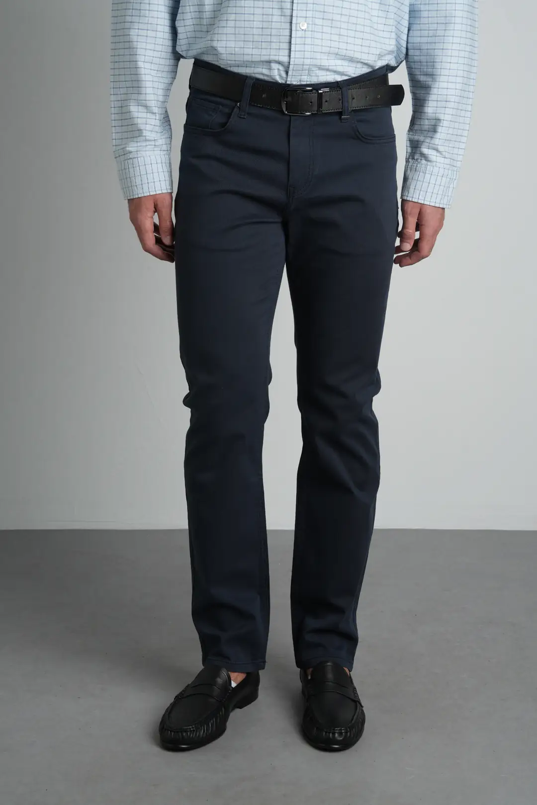Lacivert Straight Fit Normal Bel Likralı Erkek Gabardin Pantolon