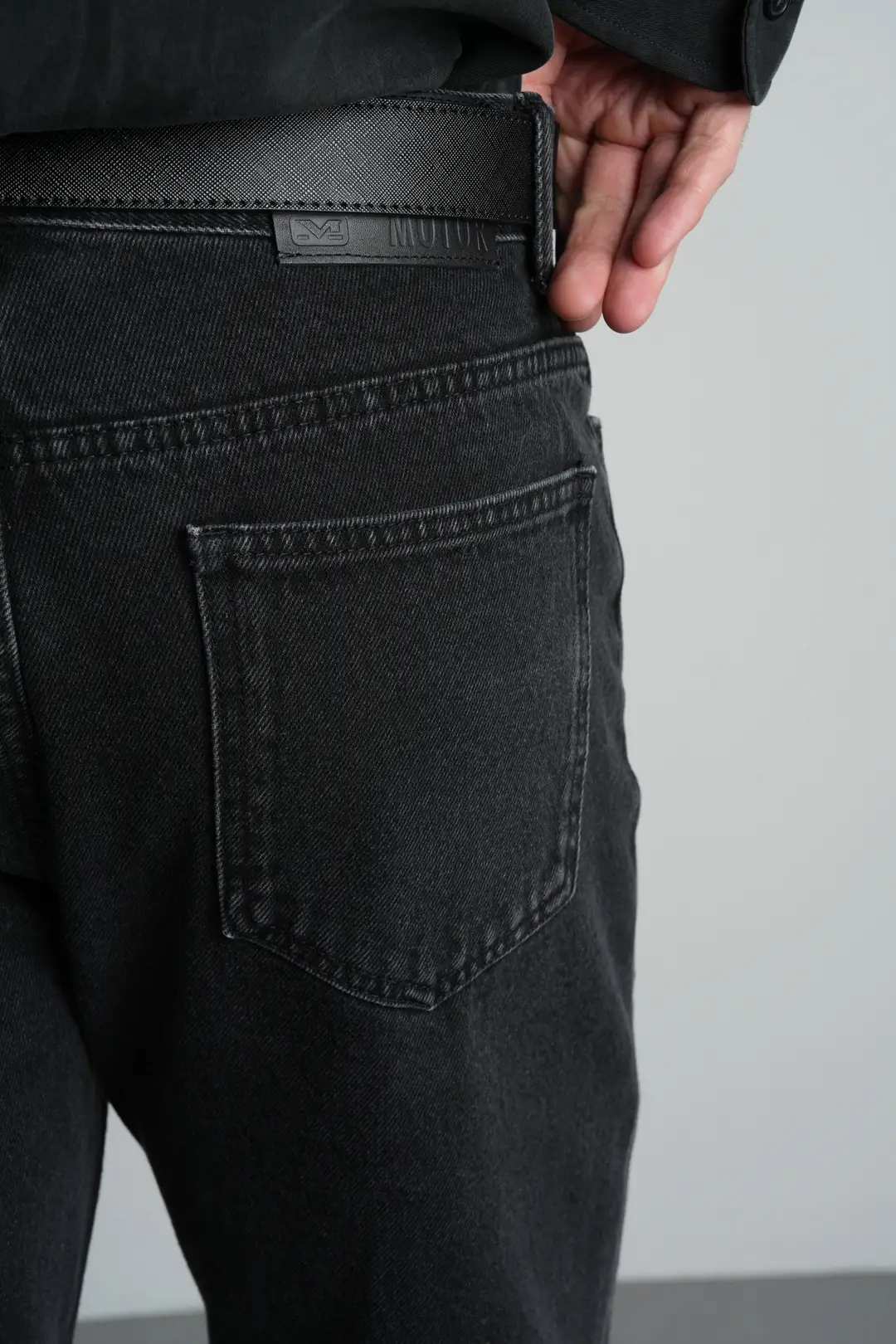 Siyah Tapered Fit Normal Bel Pamuklu Erkek Jean Pantolon