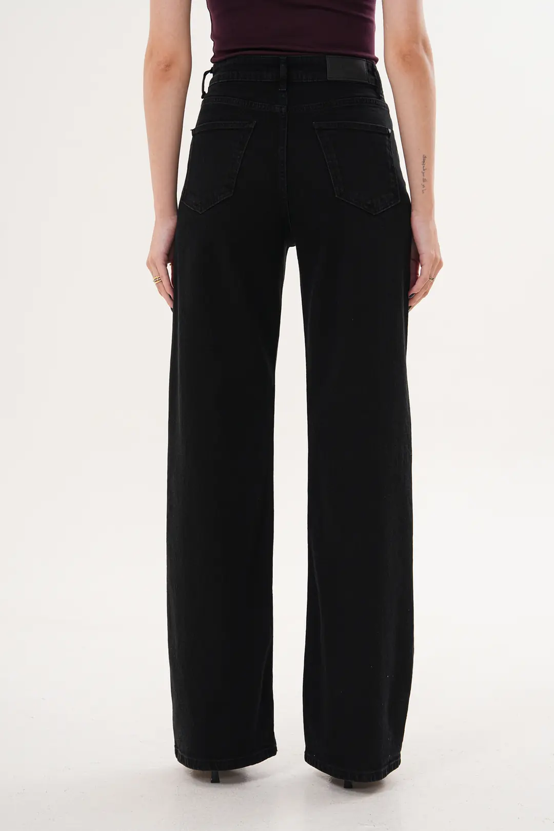6038 - Kadın Yüksek Bel Wide Leg Geniş Paça Jean Pantolon