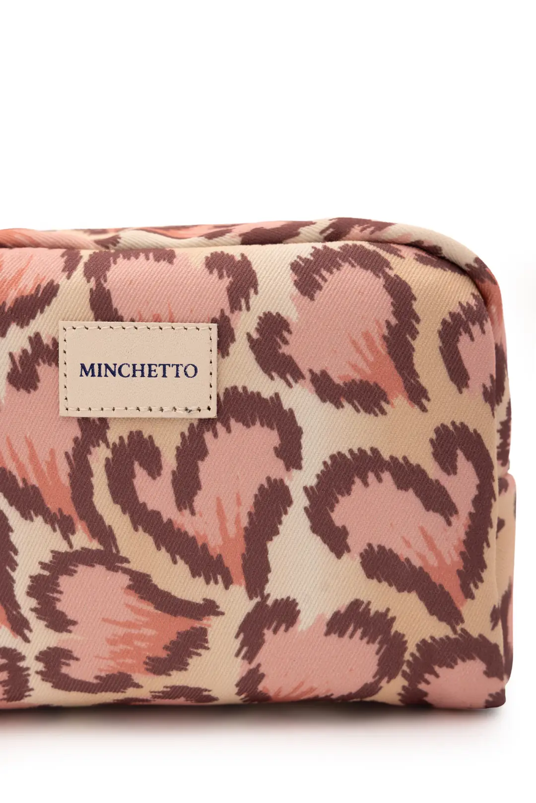 Minchetto Trio – Pembe Amore Kalp Desenli Çanta, 13-14 İnç Laptop Kılıfı ve Makyaj Çanta Seti