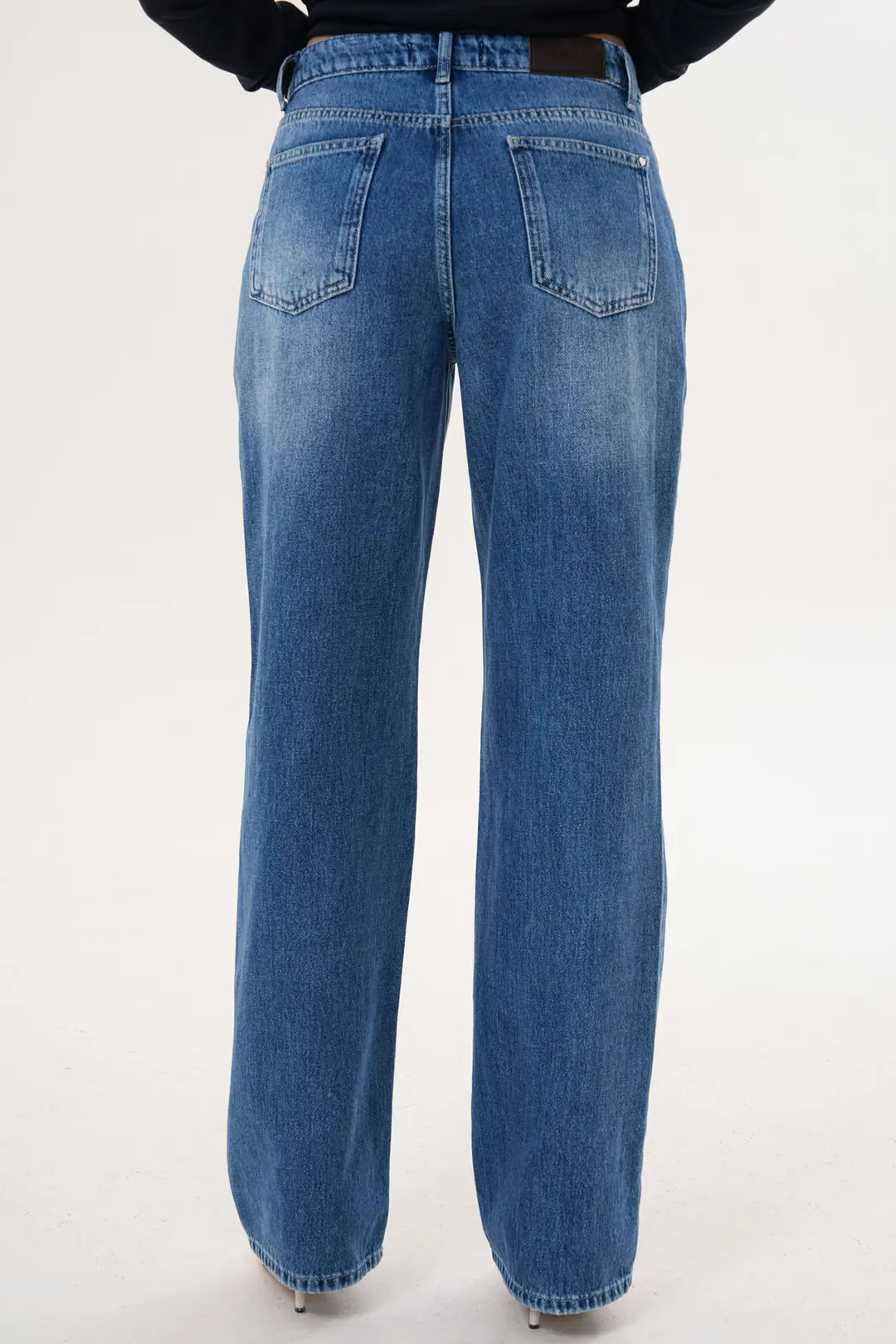 6016 - Kadın Normal Bel Wide Leg Jean Pantolon