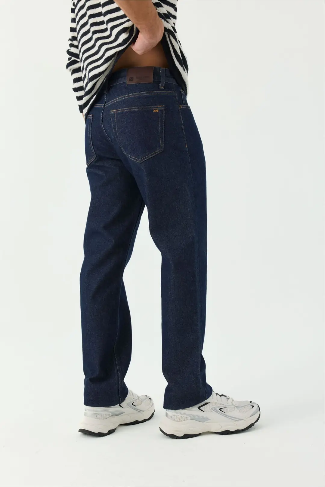 Regular Erkek Mavi Rigid Normal Bel 5 Cep Denim Jean Kot Pantolon
