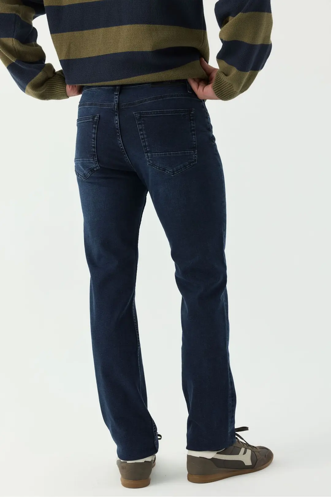 Straight Erkek Mavi Stretch 5 Cep Denim Jean Kot Pantolon