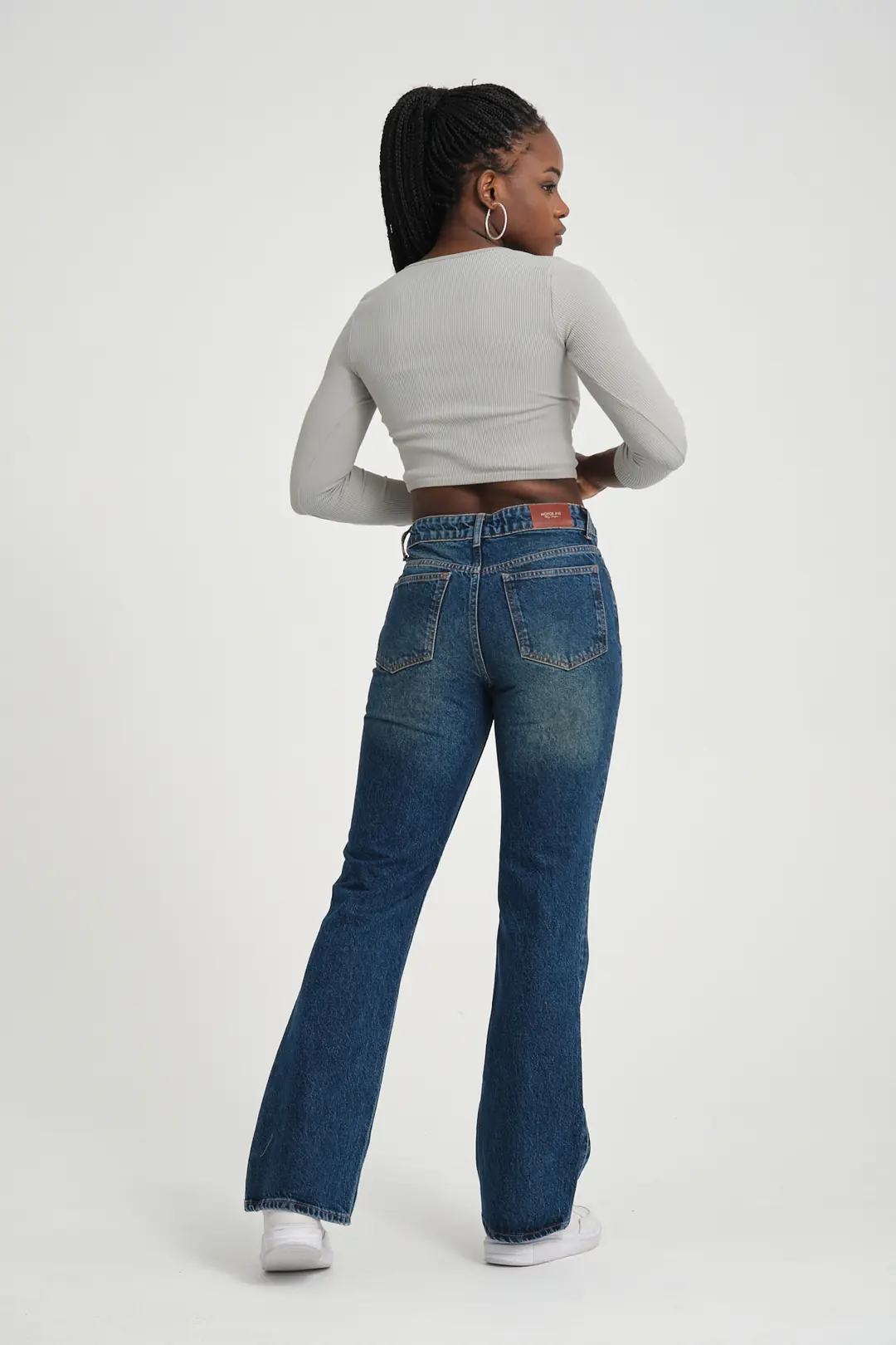 Flare Kadın Mavi Normal Bel 5 Cep Denim Jean Kot Pantolon