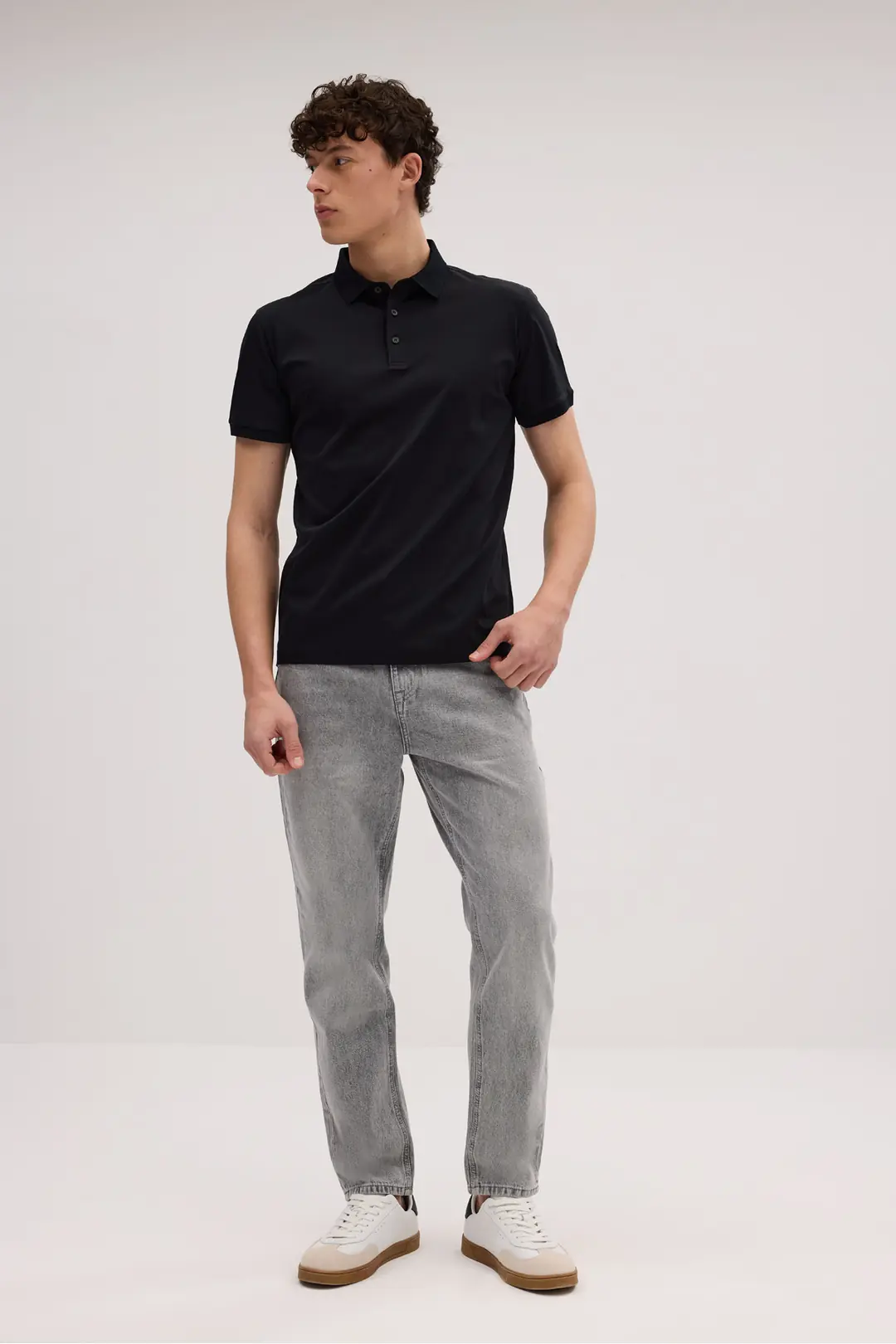 Ürün görseli: Tapered Erkek Gri 5 Cep Lycralı Taşlamalı Denim Jean Kot Pantolon