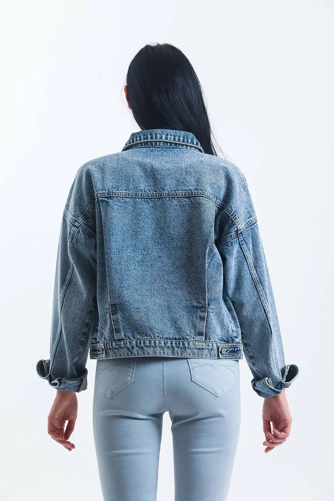 Günlük Kadın Klasik Jean Rigit Young Önden Cep Denim Ceket