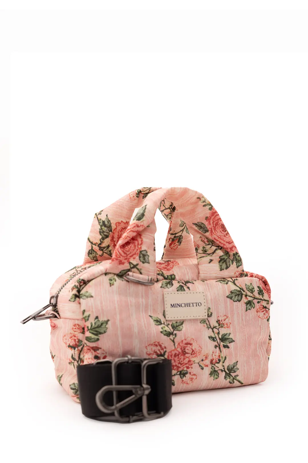 Nova Mini Pembe Floral Desenli El ve Omuz Çantası