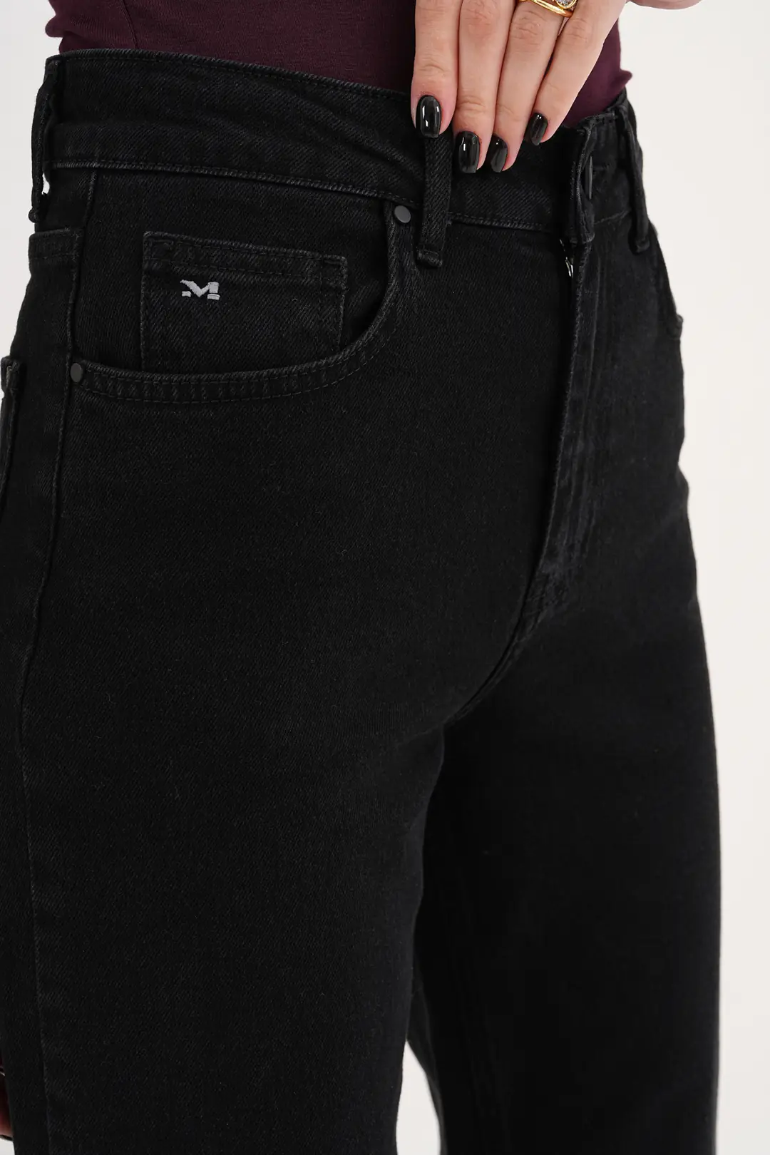 6038 - Kadın Yüksek Bel Wide Leg Geniş Paça Jean Pantolon