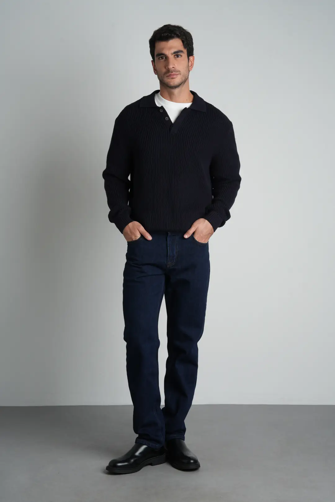 Koyu Mavi Straight Fit Normal Bel Pamuklu Erkek Jean Pantolon