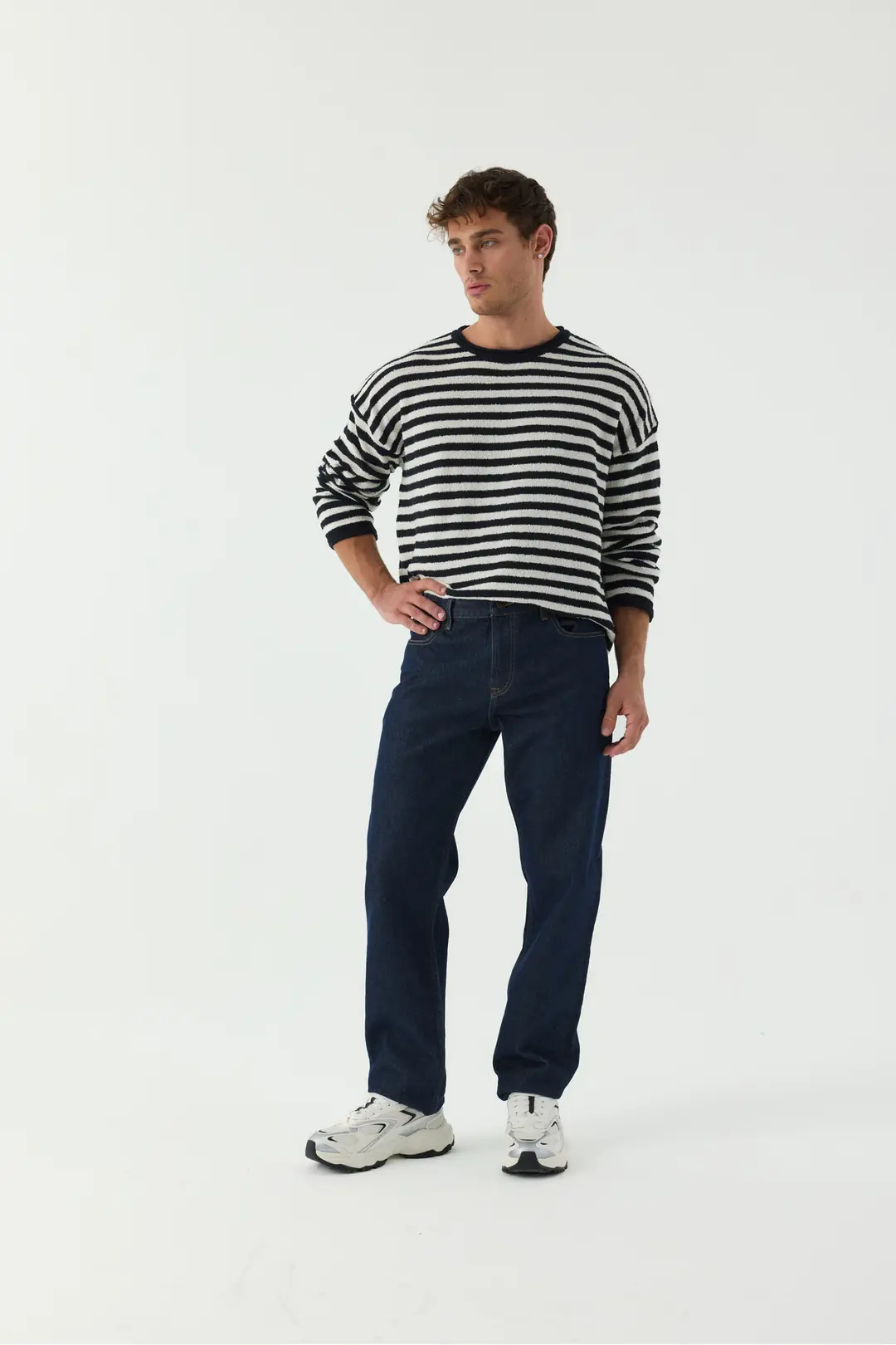 Regular Erkek Mavi Rigid Normal Bel 5 Cep Denim Jean Kot Pantolon