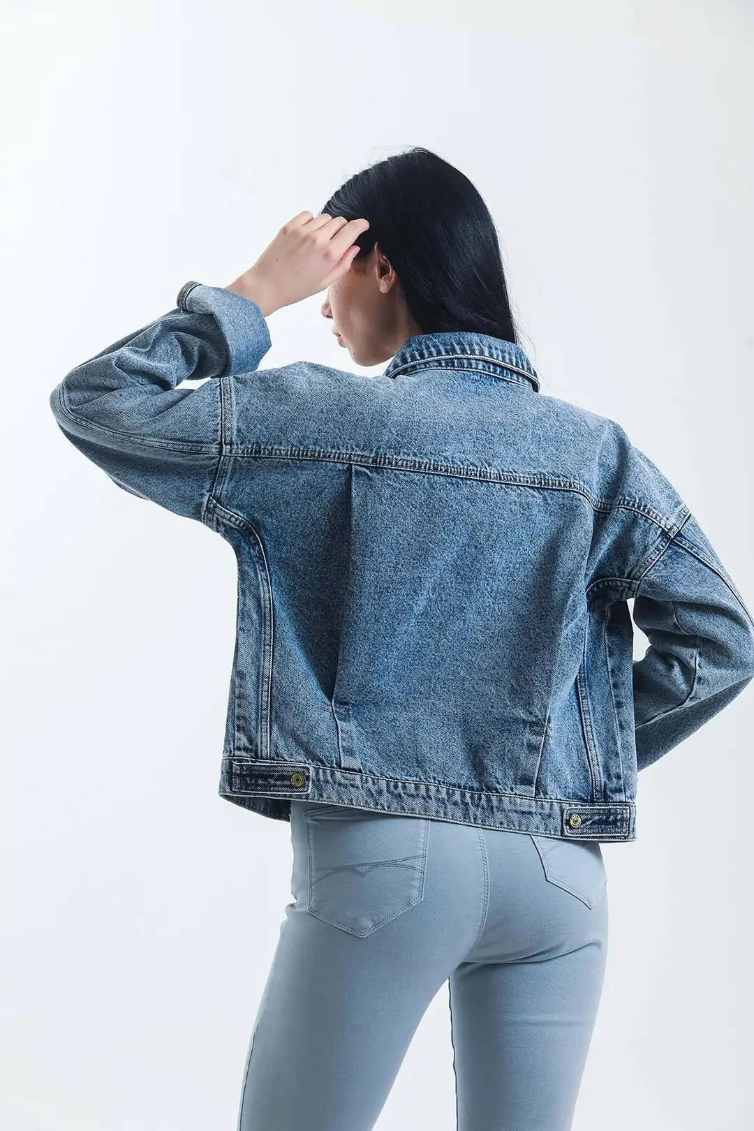 Günlük Kadın Klasik Jean Rigit Young Önden Cep Denim Ceket