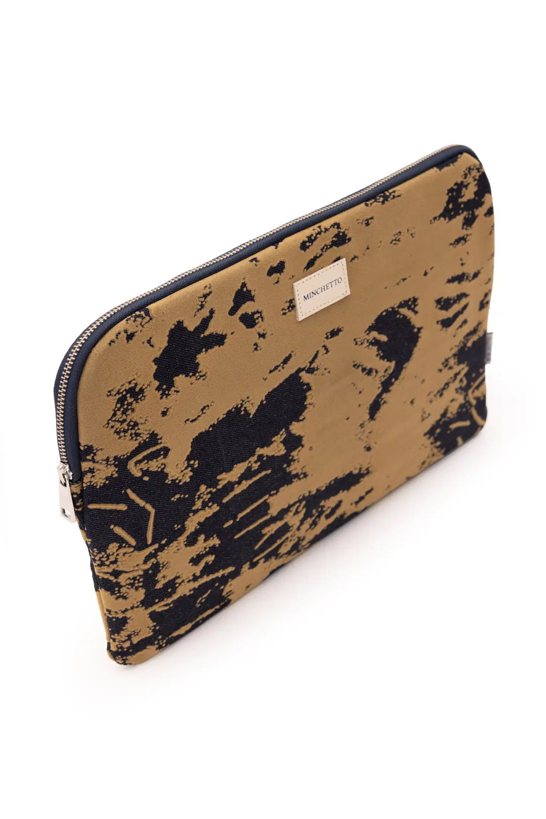 Forte 13-14 İnç Bej Flok Baskılı Denim Laptop Kılıfı