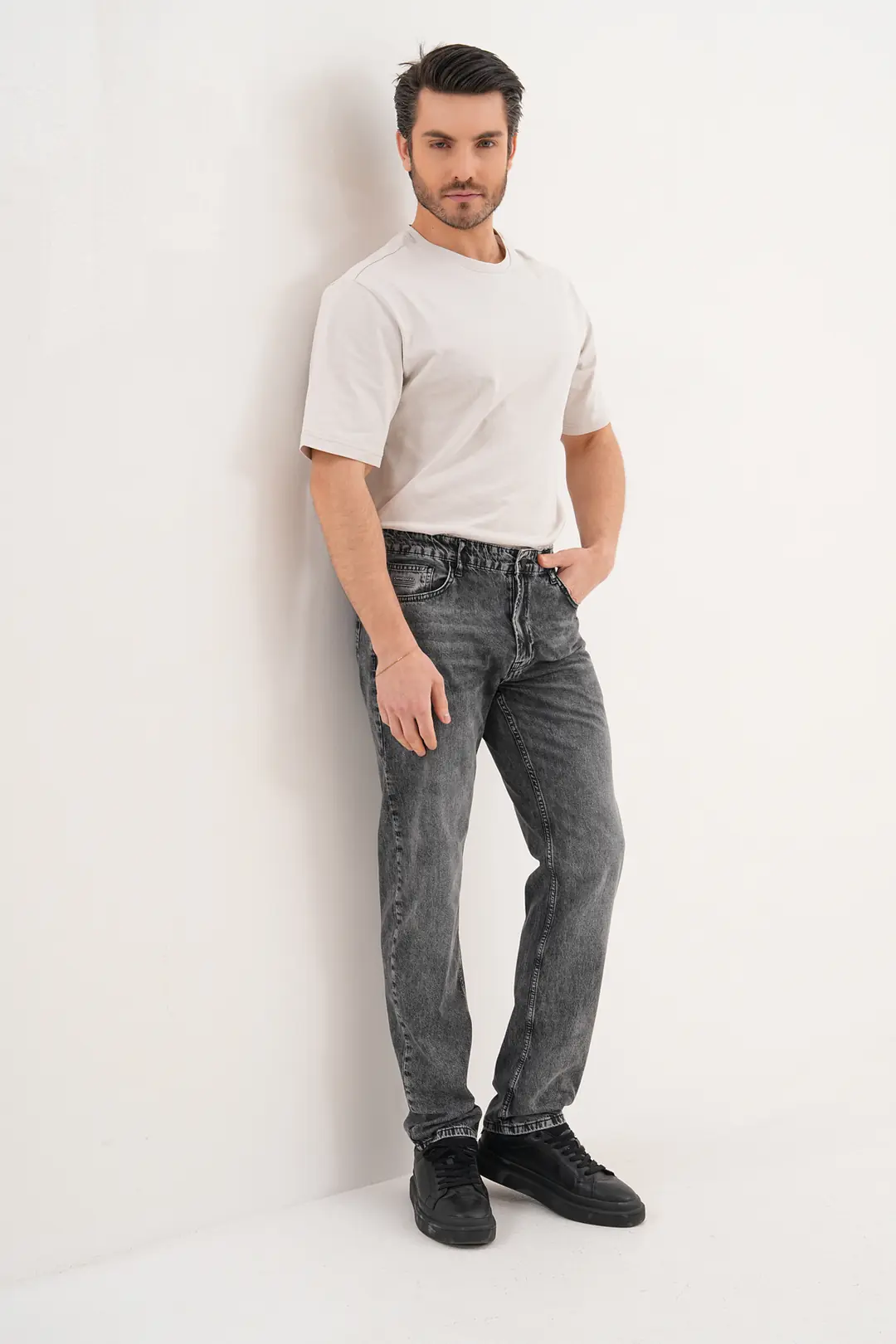 7006 - Erkek Normal Bel Straight Fit Boru Paça Jean Pantolon